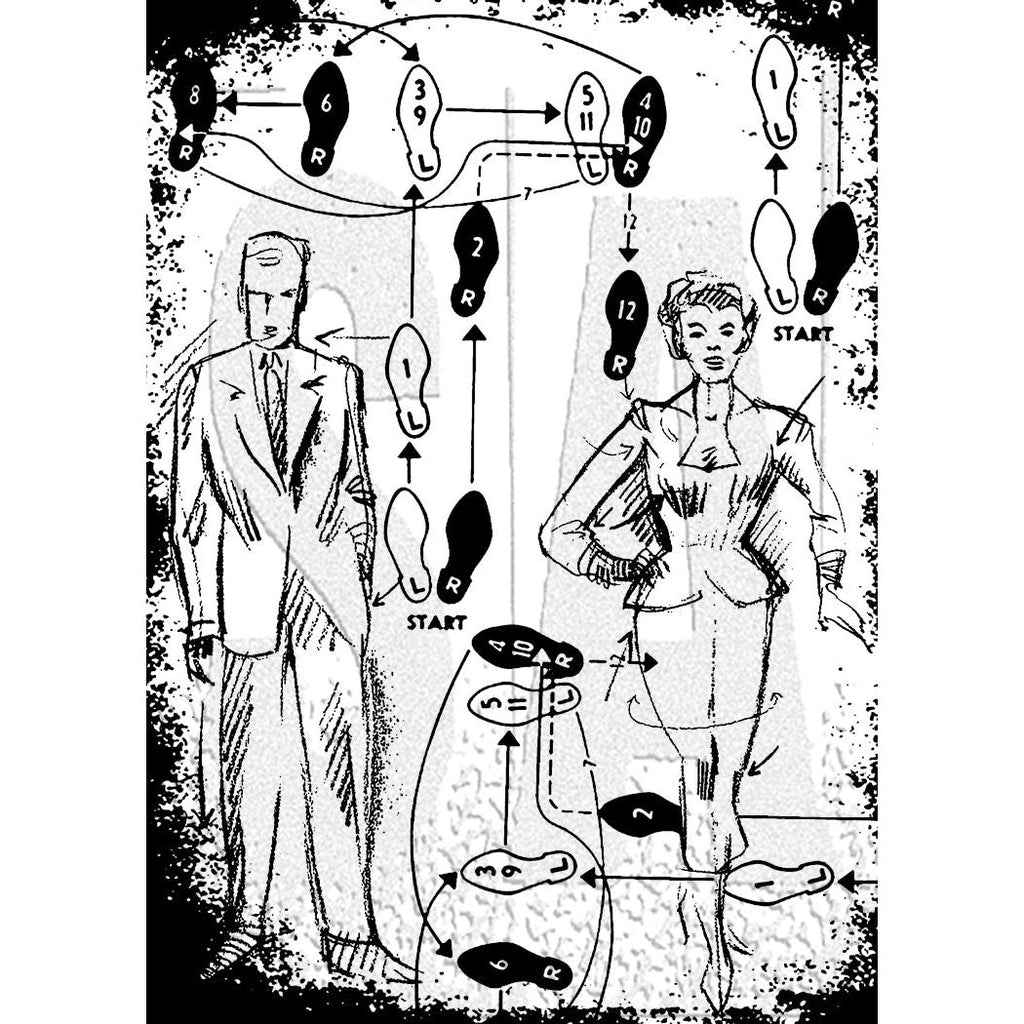Tim Holtz Cling Rubber Components Stamp Dance com021
