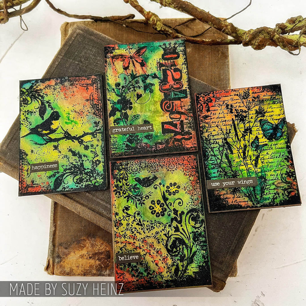 Tim Holtz Cling Rubber Components Stamp Flutter com022 green