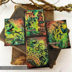 Tim Holtz Cling Rubber Components Stamp Flutter com022 green