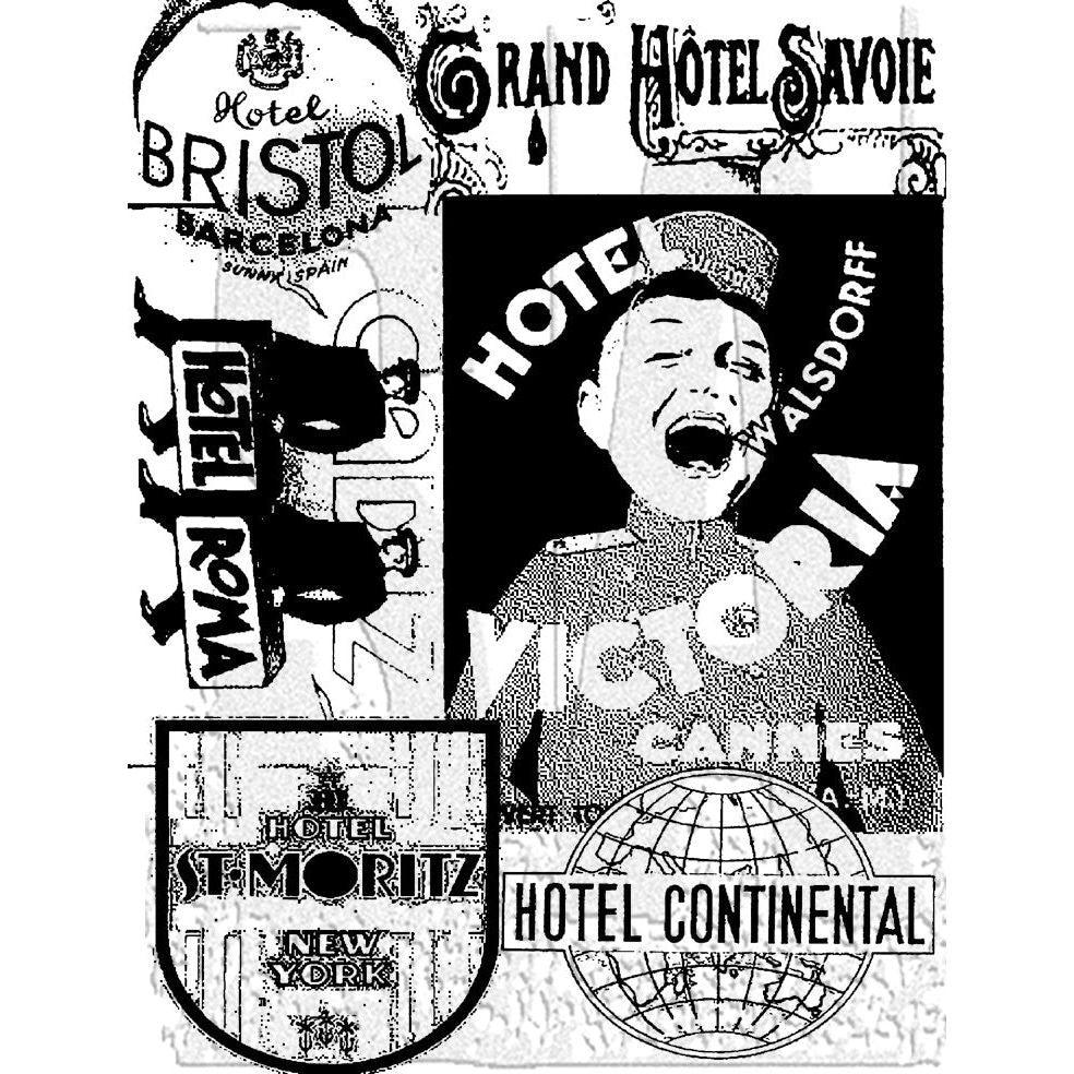 Tim Holtz Cling Rubber Components Stamp Hotel com005