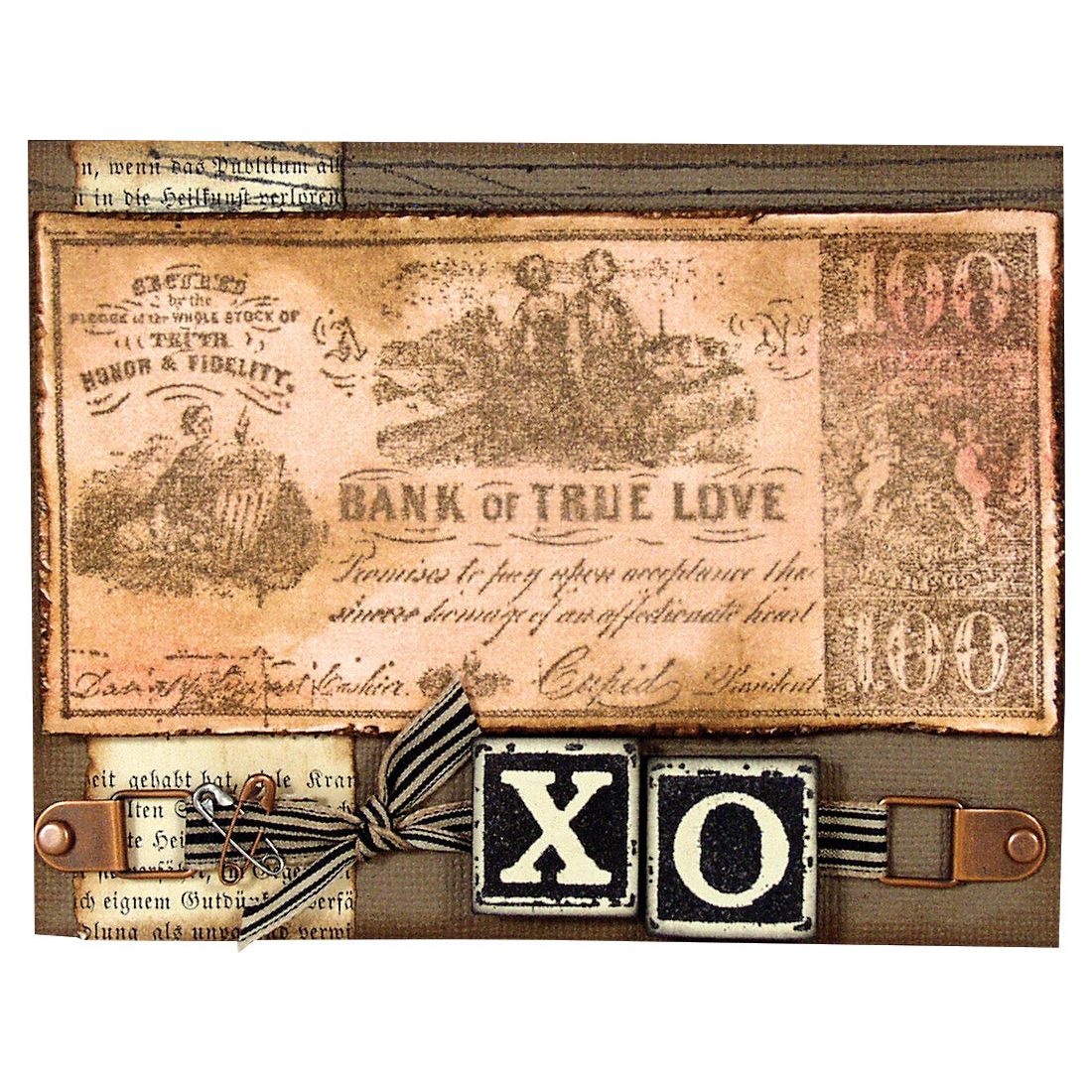 Tim Holtz Cling Rubber Components Stamp Love com002 money