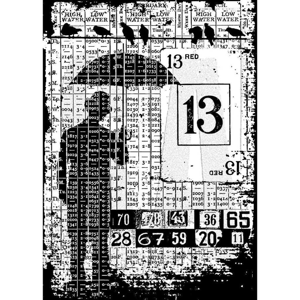 Tim Holtz Cling Rubber Components Stamp Optimist com023