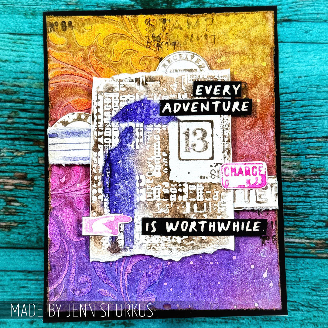 Tim Holtz Cling Rubber Components Stamp Optimist com023 adventure