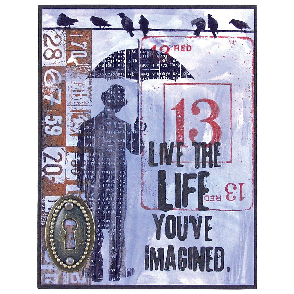 Tim Holtz Cling Rubber Components Stamp Optimist com023 live