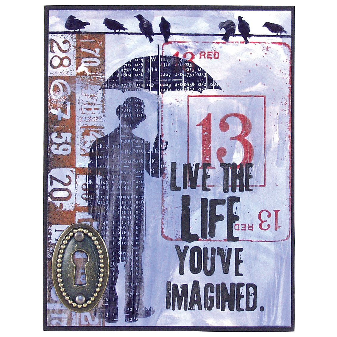 Tim Holtz Cling Rubber Components Stamp Optimist com023 live