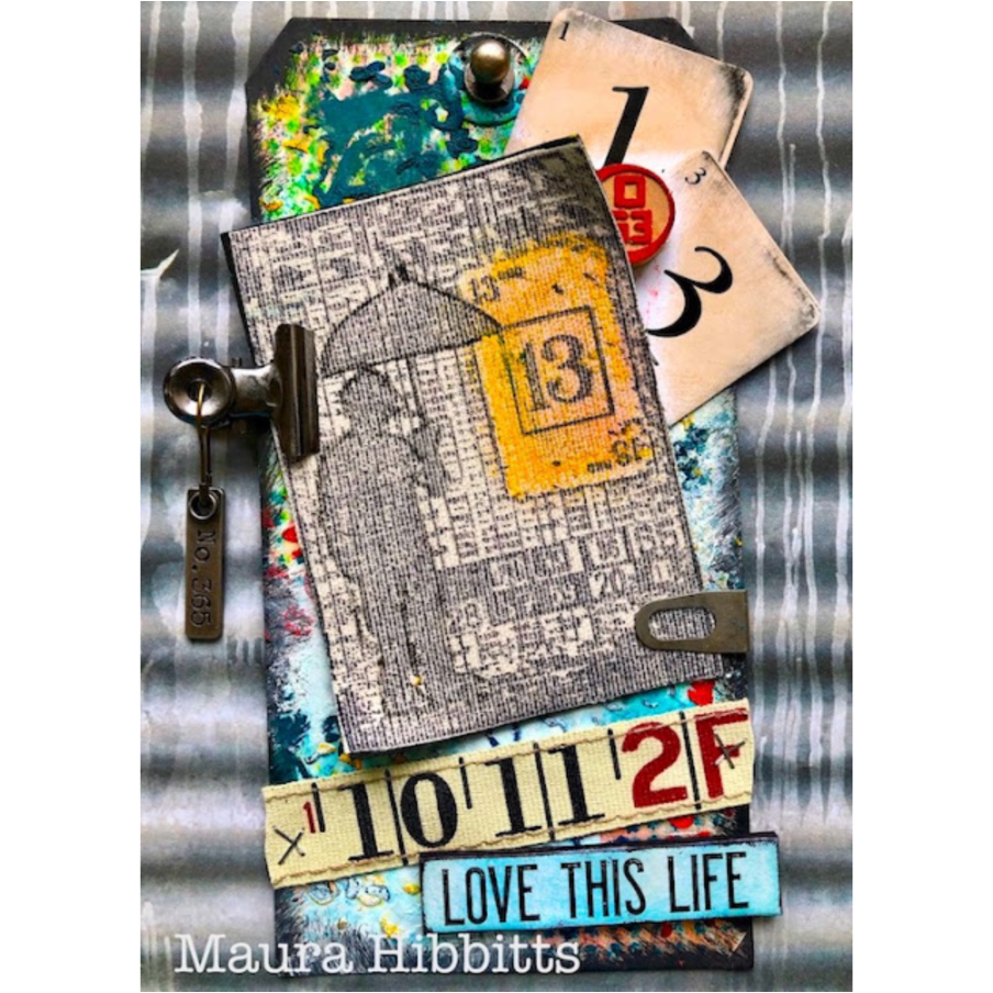 Tim Holtz Cling Rubber Components Stamp Optimist com023 love