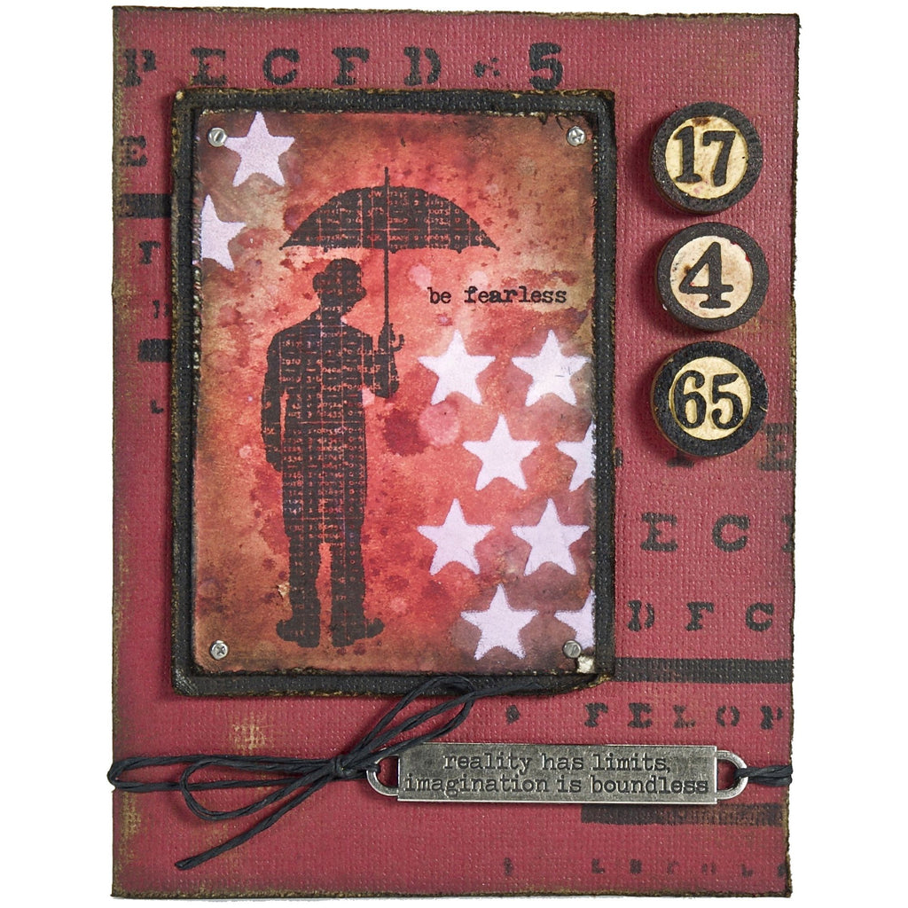 Tim Holtz Cling Rubber Components Stamp Optimist com023 numbers