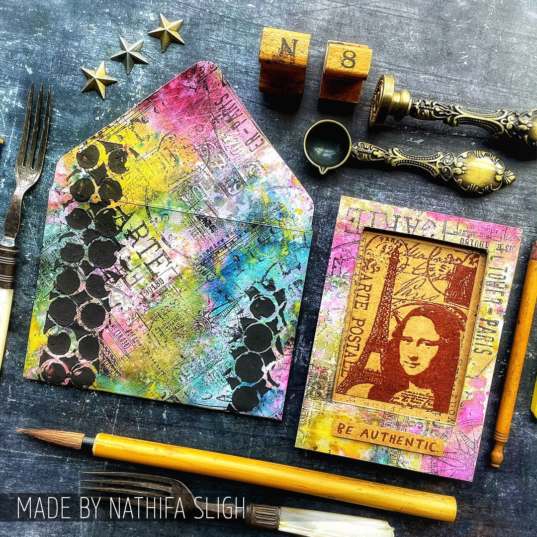 Tim Holtz Cling Rubber Components Stamp Paris com015 colorful