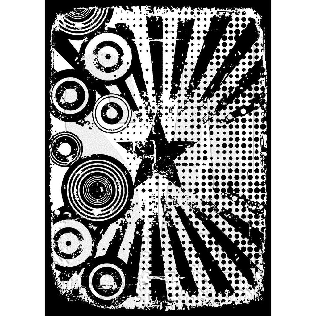 Tim Holtz Cling Rubber Components Stamp Retro Carnival com030