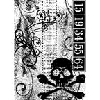 Tim Holtz Cling Rubber Components Stamp Skull com003
