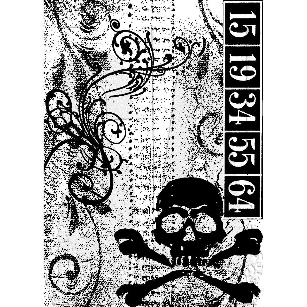 Tim Holtz Cling Rubber Components Stamp Skull com003