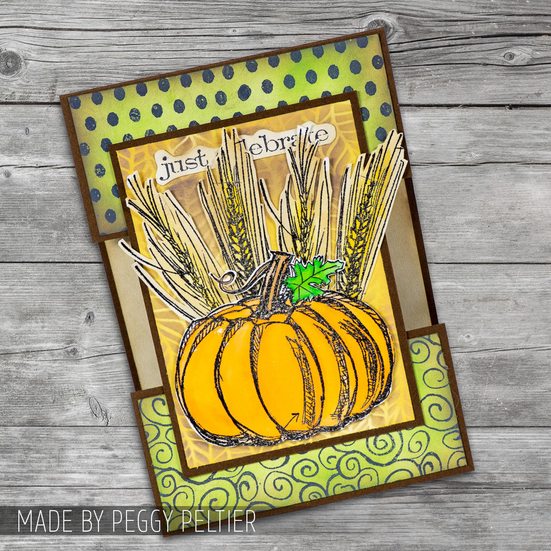Tim Holtz Cling Rubber Components Stamp Swirls com012 pumpkin celebrate peggy peltier