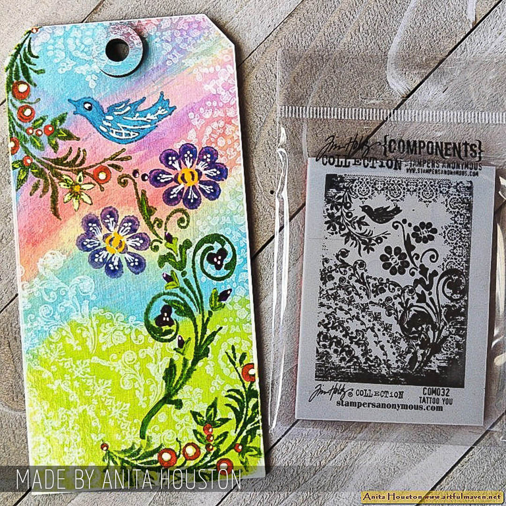 Tim Holtz Cling Rubber Components Stamp Tattoo You com032 swirls