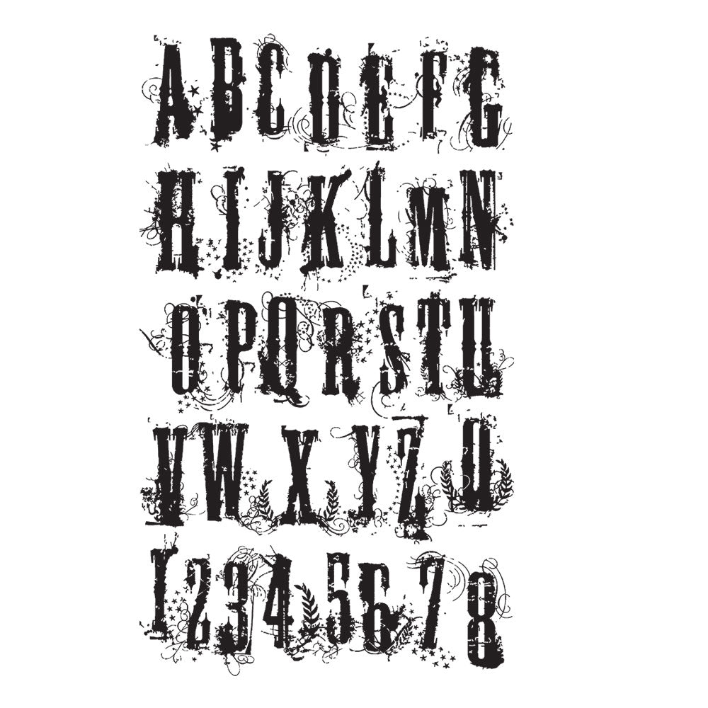Tim Holtz Cling Rubber Stamp GRUNGE ALPHABET CMS008