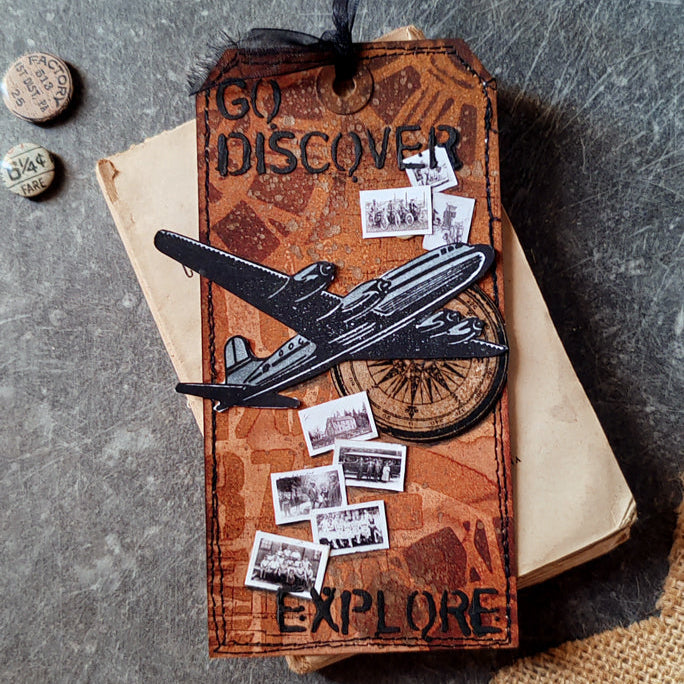 Tim Holtz Cling Rubber Stamps AIR TRAVEL CMS102 explore | color-code:ALT01