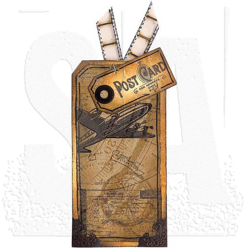 Tim Holtz Cling Rubber Stamps AIR TRAVEL CMS102 tag