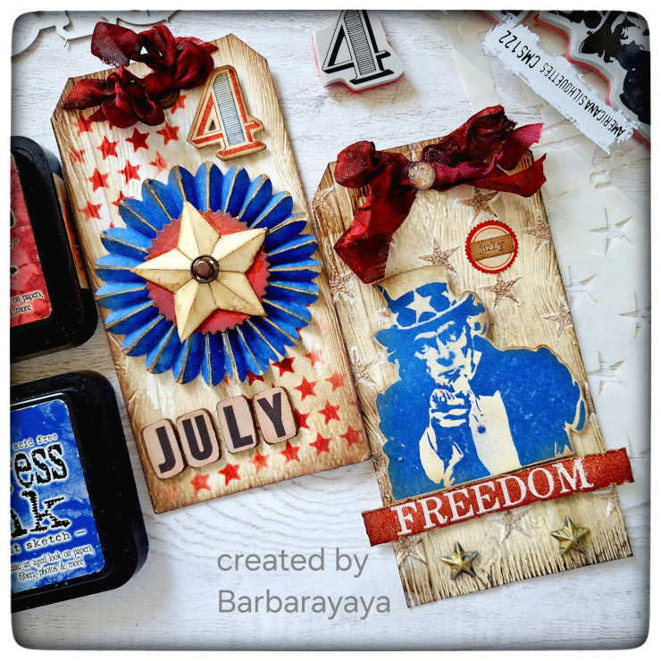 Tim Holtz Cling Rubber Stamps AMERICANA SILHOUETTES cms122 cute tags