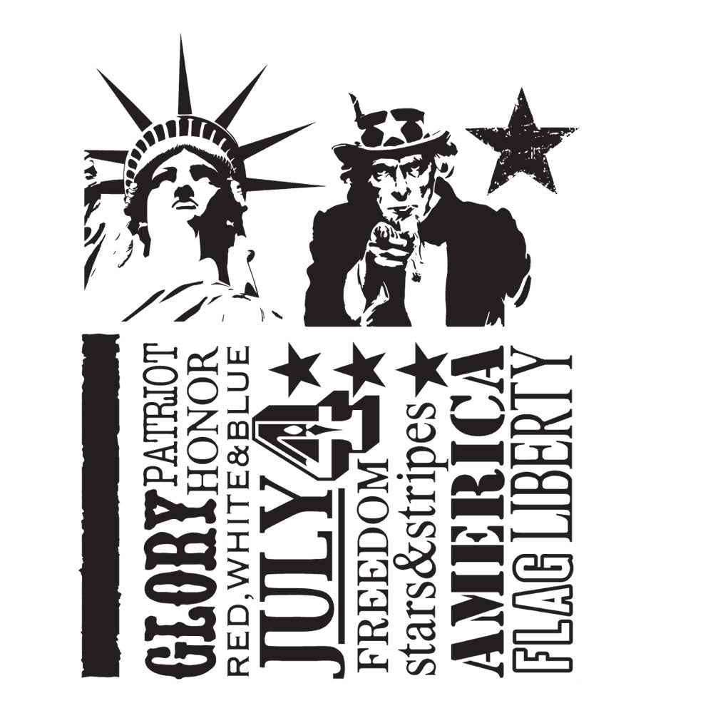 Tim Holtz Cling Rubber Stamps AMERICANA SILHOUETTES cms122