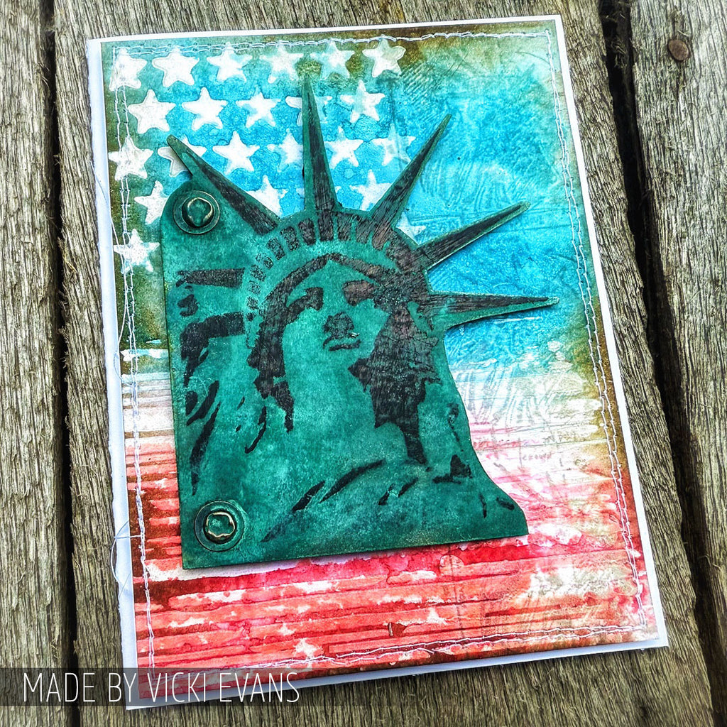 Tim Holtz Cling Rubber Stamps AMERICANA SILHOUETTES cms122 statue