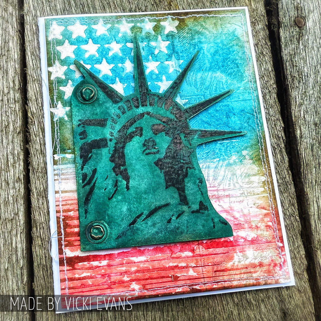 Tim Holtz Cling Rubber Stamps AMERICANA SILHOUETTES cms122 statue