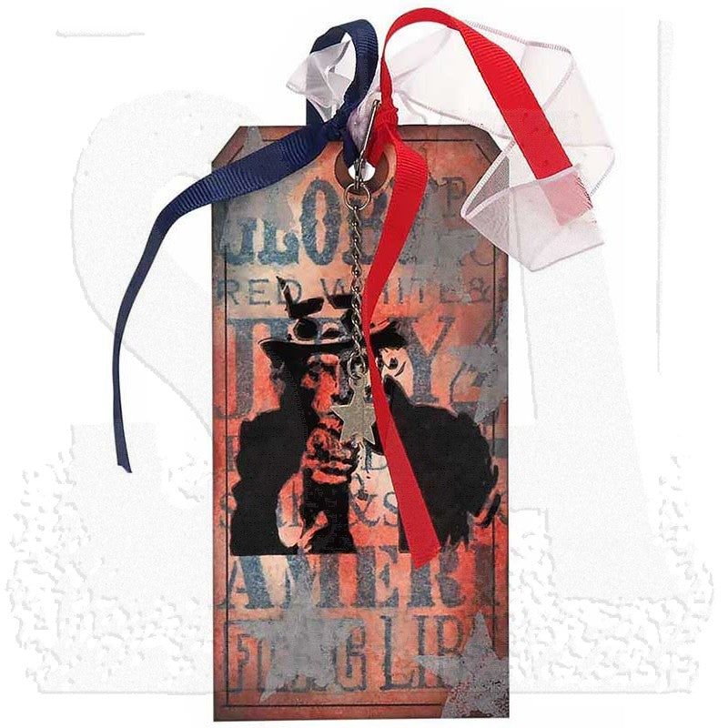 Tim Holtz Cling Rubber Stamps AMERICANA SILHOUETTES cms122 tag