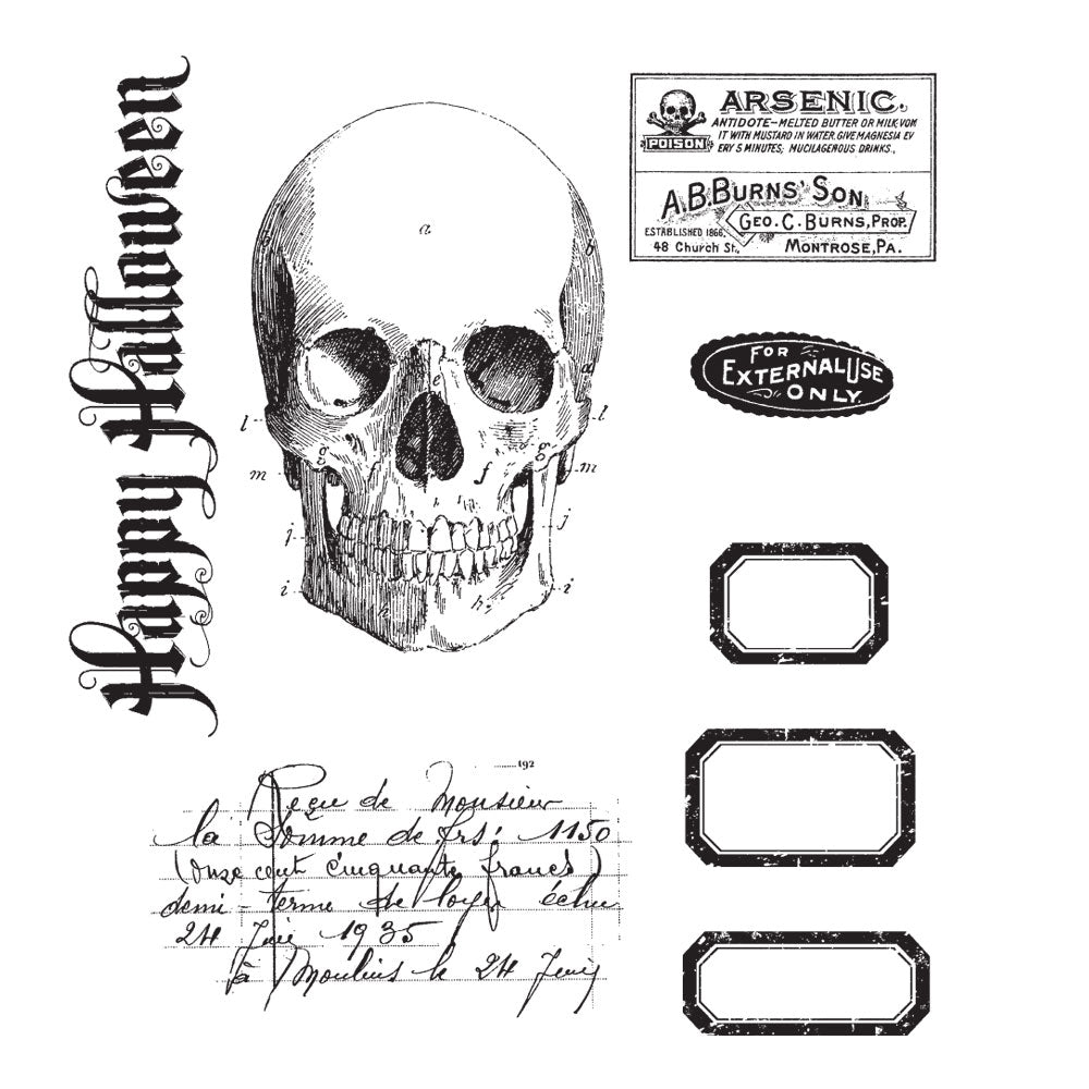 Tim Holtz Cling Rubber Stamps APOTHECARY cms138