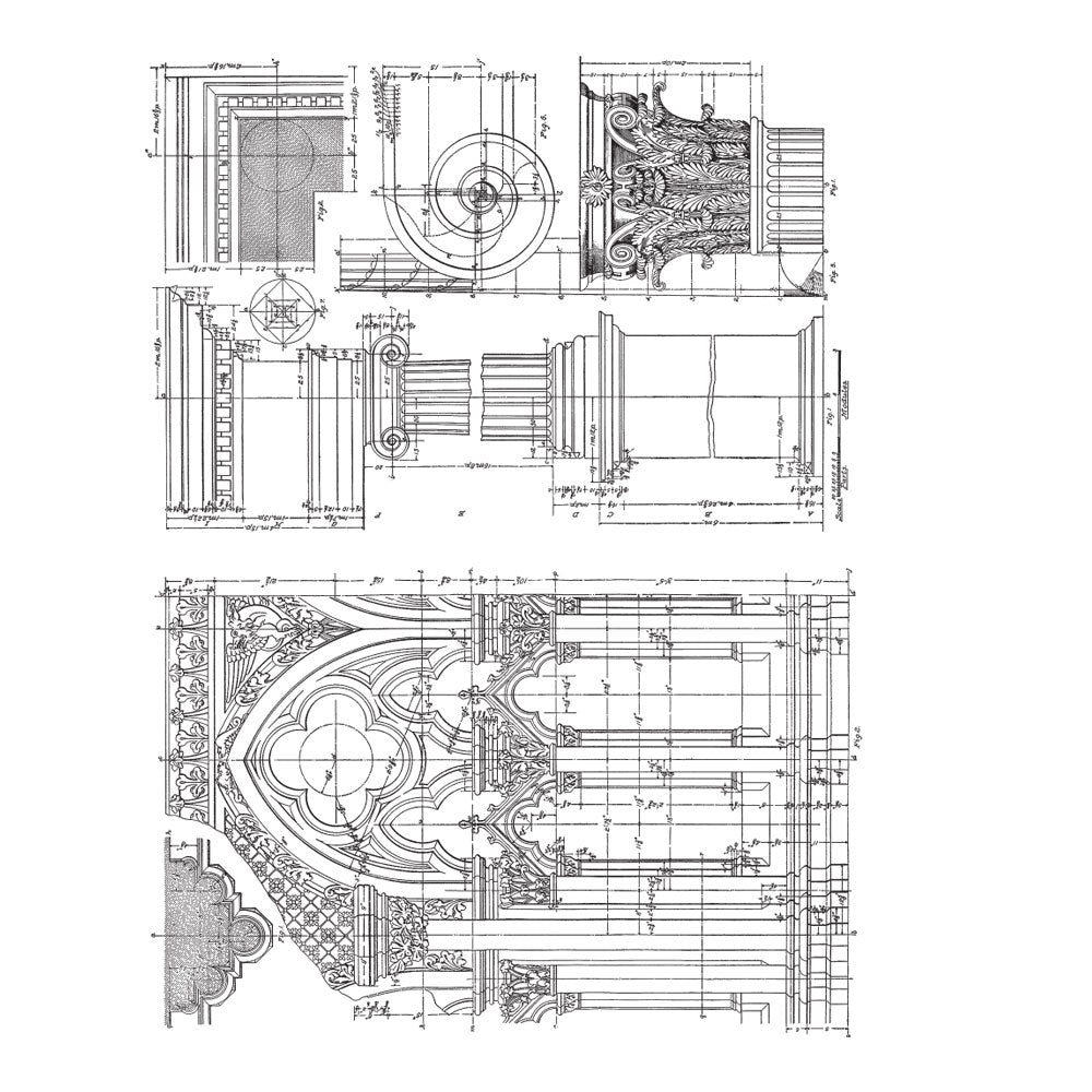 Tim Holtz Cling Rubber Stamps ARCHITECTURE CMS369