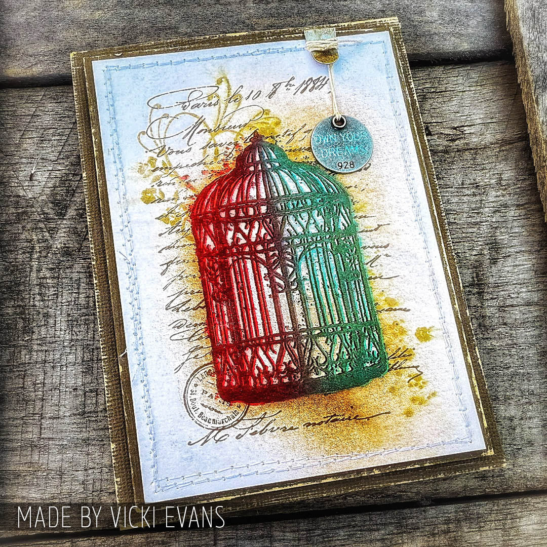 Tim Holtz Cling Rubber Stamps ARTFUL FLIGHT Bird Cage CMS069 birdcage