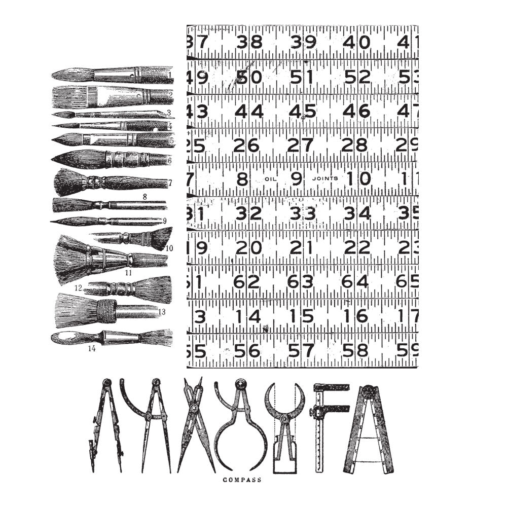 Tim Holtz Cling Rubber Stamps ARTFUL TOOLS cms163