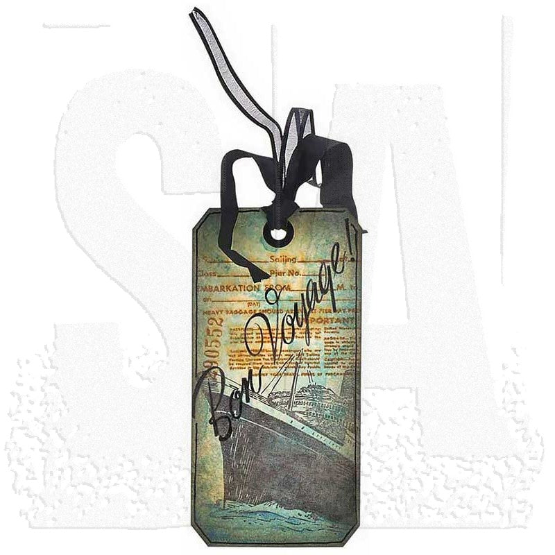 Tim Holtz Cling Rubber Stamps ARTFUL VOYAGE cms129 tag