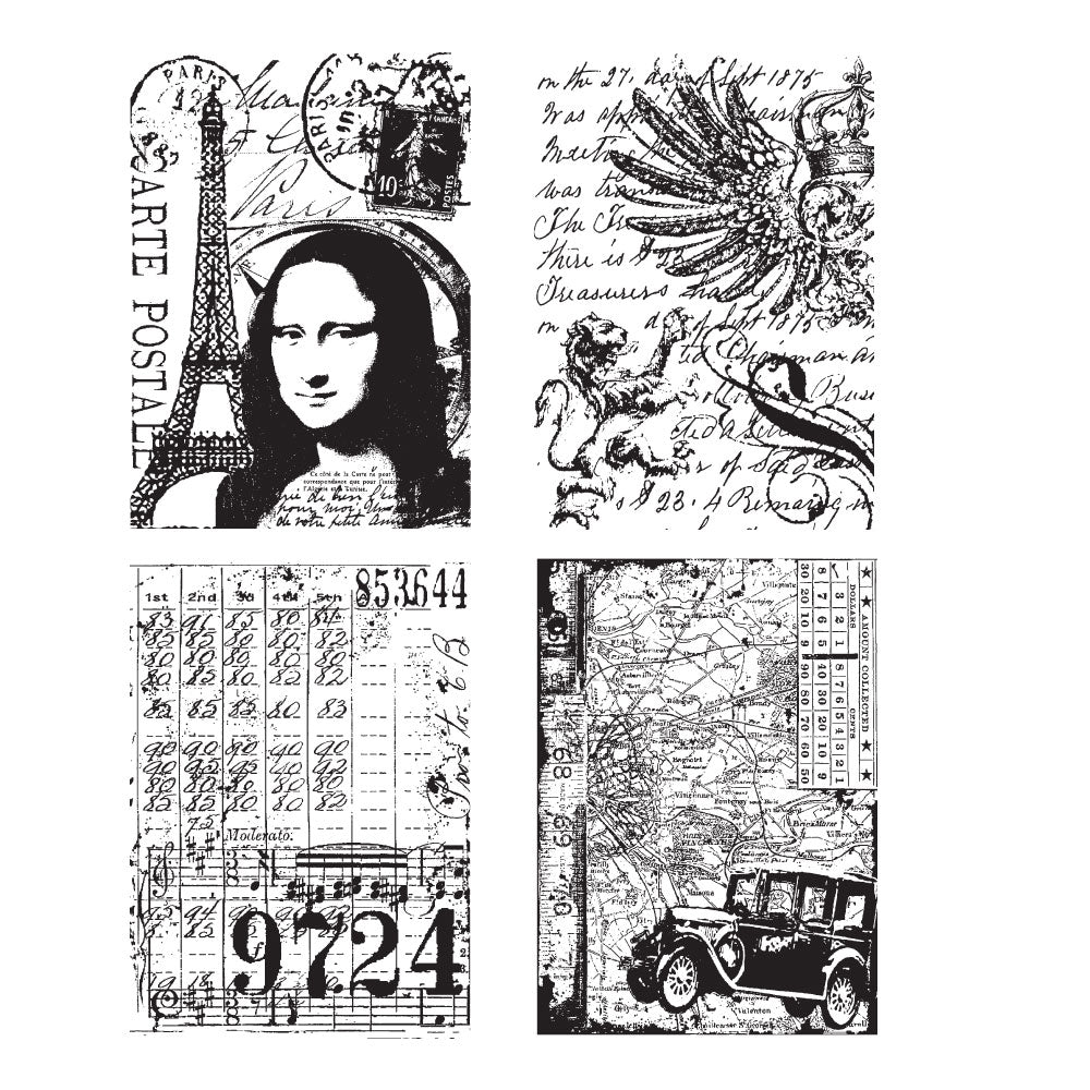 Tim Holtz Cling Rubber Stamps ARTISTIC COLLAGES CMS043