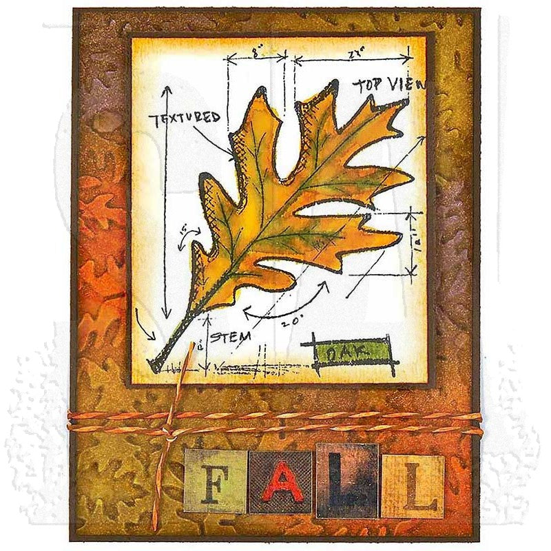 Tim Holtz Cling Rubber Stamps AUTUMN BLUEPRINT CMS133 leaf