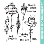 Tim Holtz Cling Rubber Stamps Abstract Florals cms479