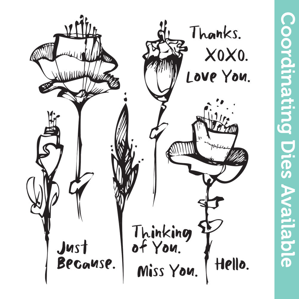 Tim Holtz Cling Rubber Stamps Abstract Florals cms479