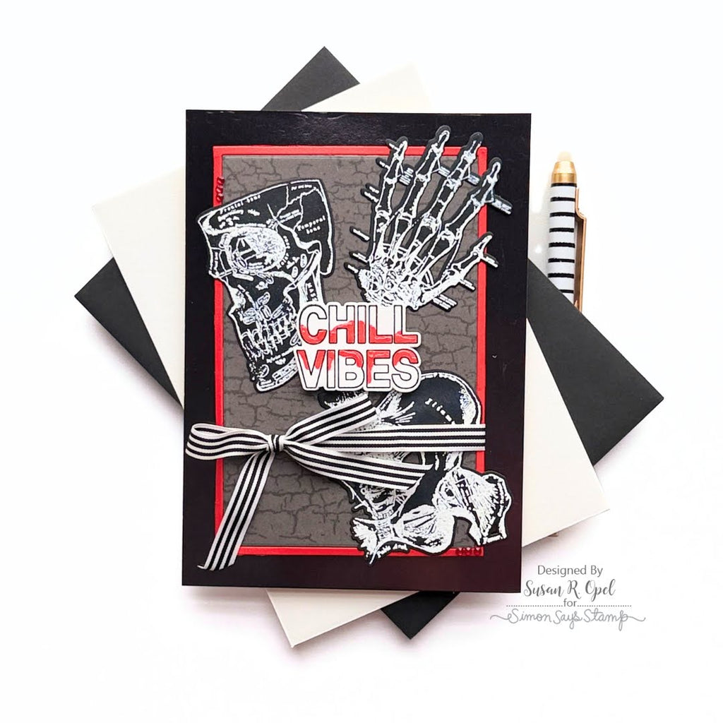 Tim Holtz Cling Rubber Stamps Anatomy Chart cms411 chill vibes card susan opel
