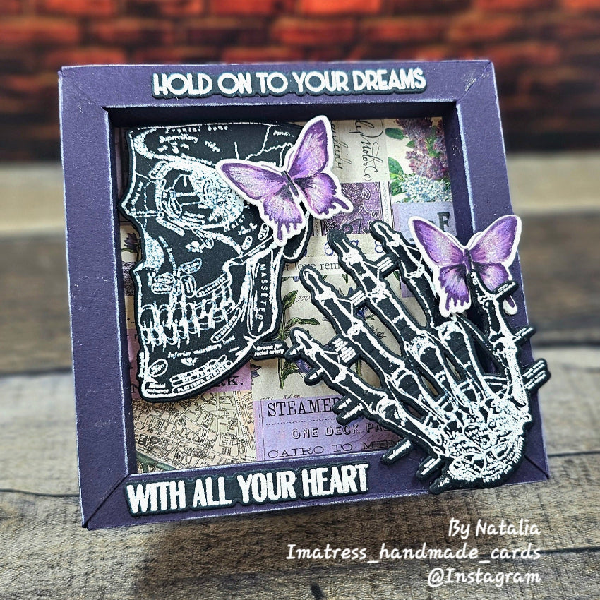 Tim Holtz Cling Rubber Stamps Anatomy Chart cms411 purple butterfly picture