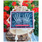 Tim Holtz Cling Rubber Stamps Anatomy Chart cms411 skeleton hands red and blue card barbara tarayao