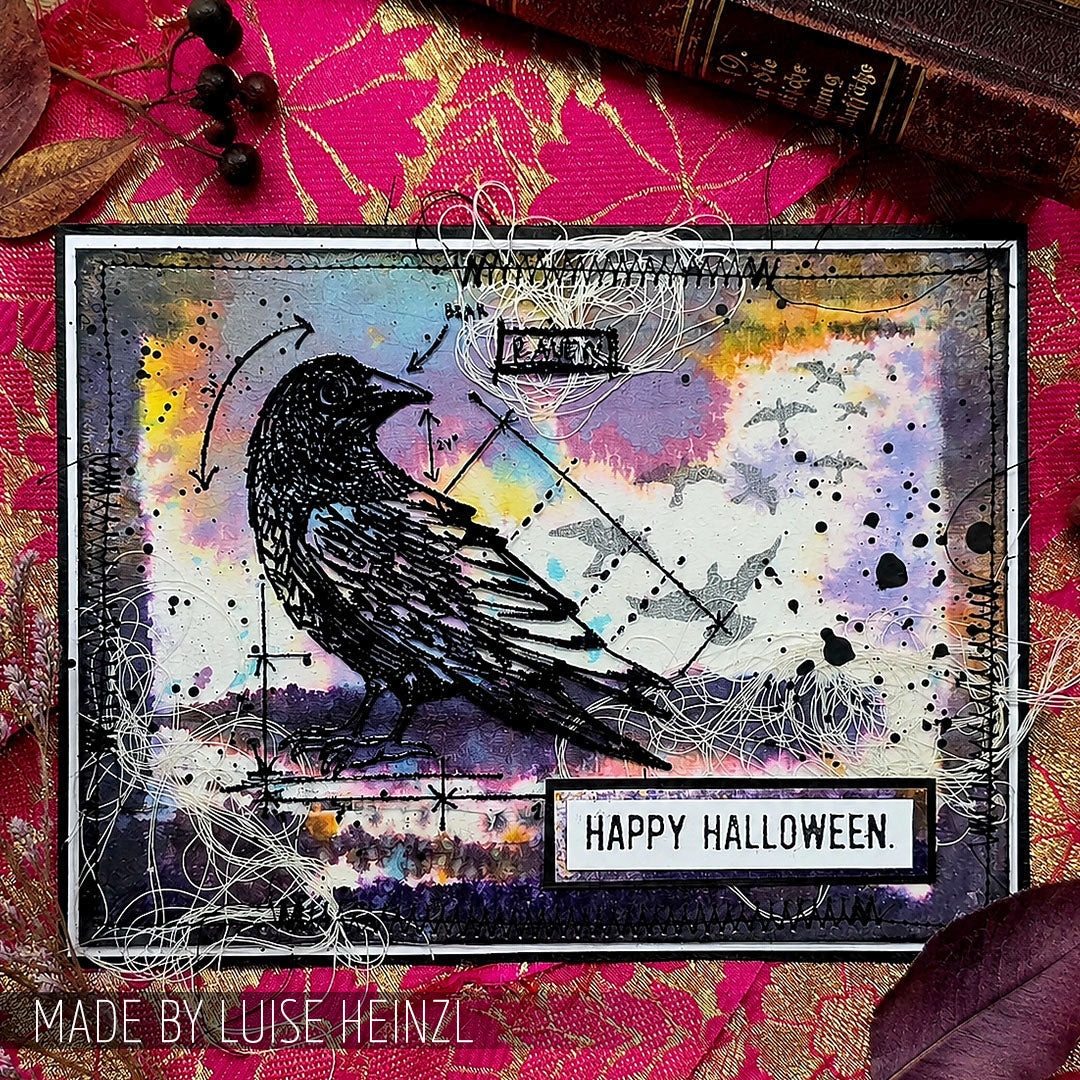 Tim Holtz Cling Rubber Stamps Anthology cms026 happy halloween card luise heinzl