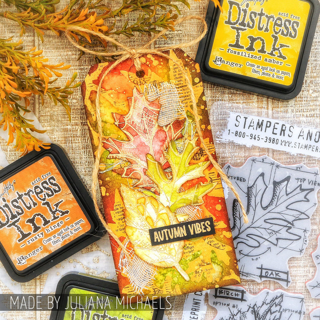 Tim Holtz Cling Rubber Stamps Autumn Blueprint cms133 vibes