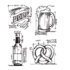 Tim Holtz Cling Rubber Stamps BEER BLUEPRINT CMS334