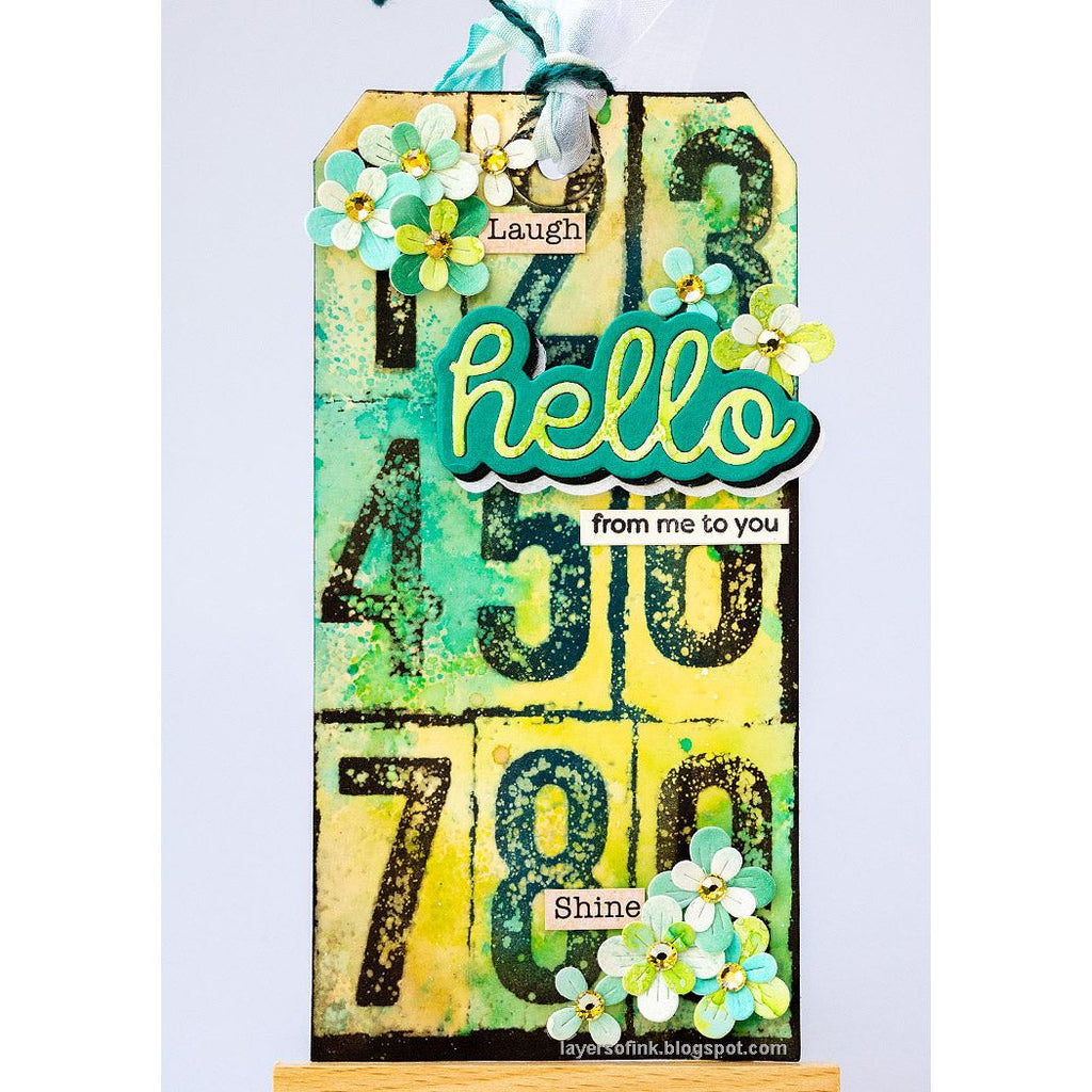 Tim Holtz Cling Rubber Stamps  BIG NUMBER BLOCKS CMS223 hello | color-code:ALT01