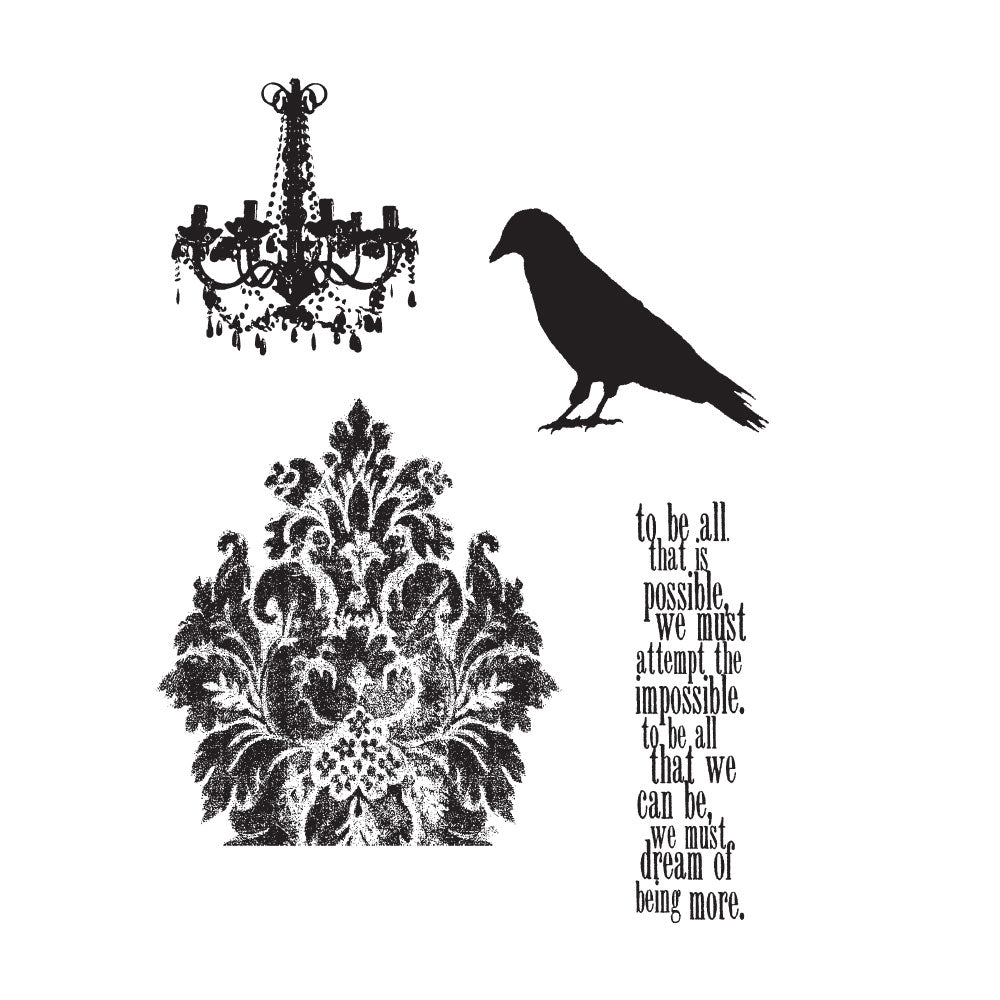 Tim Holtz Cling Rubber Stamps BIRDS and BAUBLES CMS039