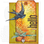 Tim Holtz Cling Rubber Stamps BIRD FEATHER cms180 tag