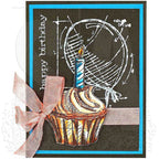Tim Holtz Cling Rubber Stamps BIRTHDAY BLUEPRINT CMS153 cupcake