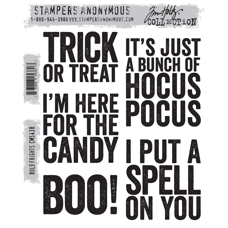 Tim Holtz Cling Rubber Stamps BOLD FRIGHTS CMS438
