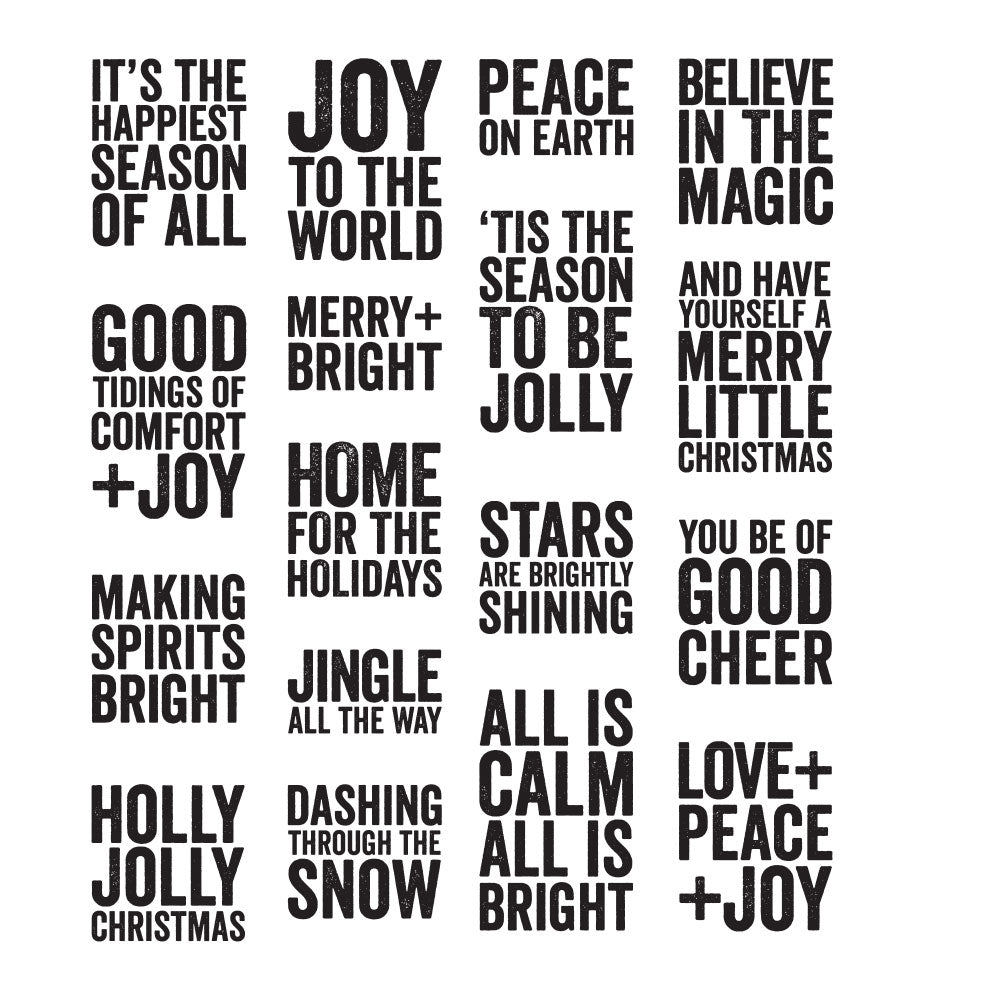 Tim Holtz Cling Rubber Stamps BOLD TIDINGS MINI CMS440