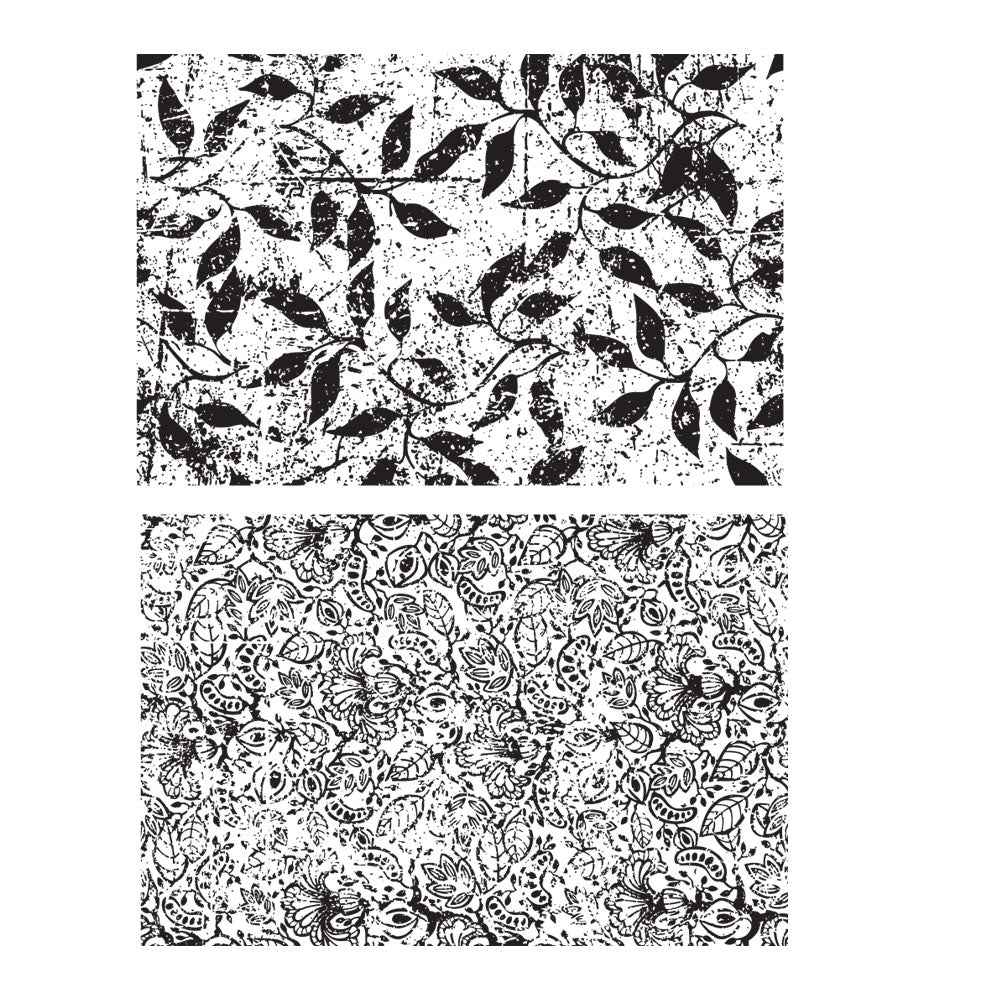 Tim Holtz Cling Rubber Stamps BOTANICAL AND BATIK CMS327