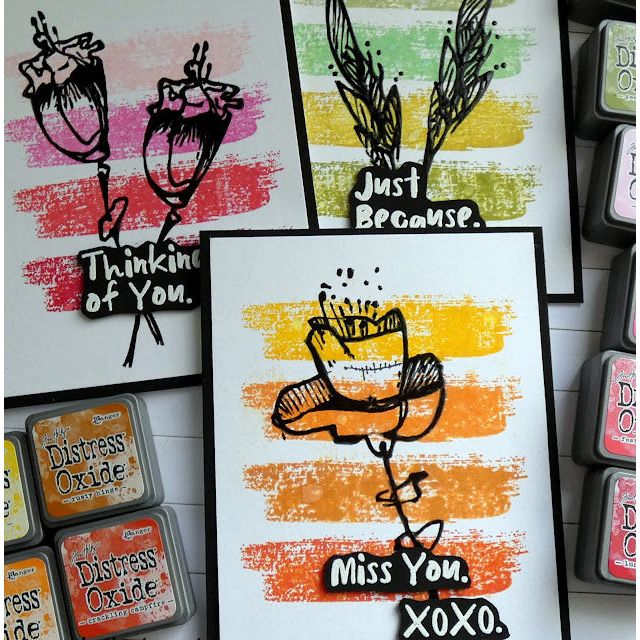 Tim Holtz Cling Rubber Stamps BRUSHSTROKES CMS293 miss you | color-code:ALT02