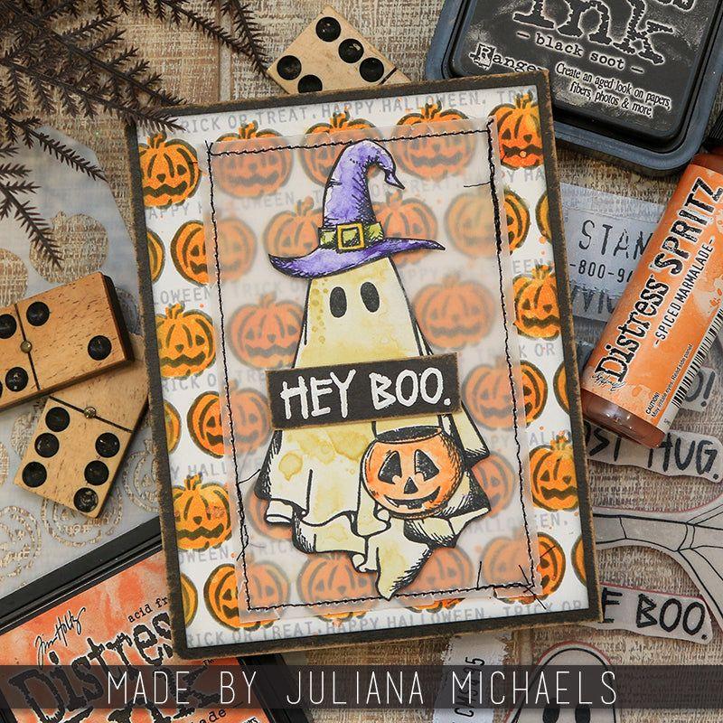 Tim Holtz Cling Rubber Stamps Boo Crazy cms495 hey boo