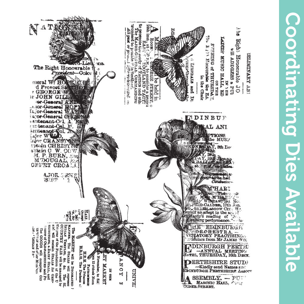 Tim Holtz Cling Rubber Stamps Botanic Collage cms447